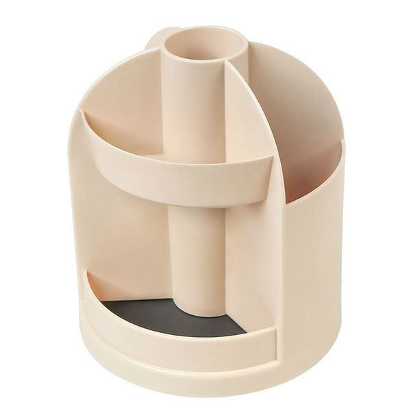 Apricot Rotatable PP Plastic Pen Holder