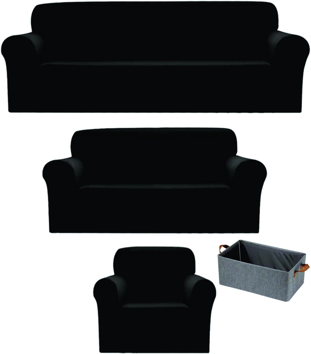 3-Piece Couch Cover Set, Sofa, Loveseat, and Arm Chair Slipcovers, Form ...