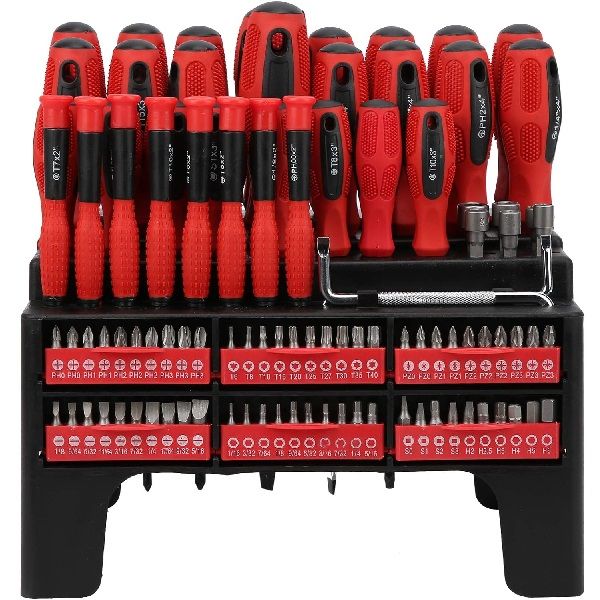 100-Piece High-Quality Cr-V Steel Screwdriver &amp; Drill Bit Set