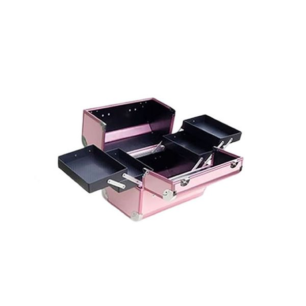 Professional Aluminum 2-Expandable Compartment Makeup Storage Case