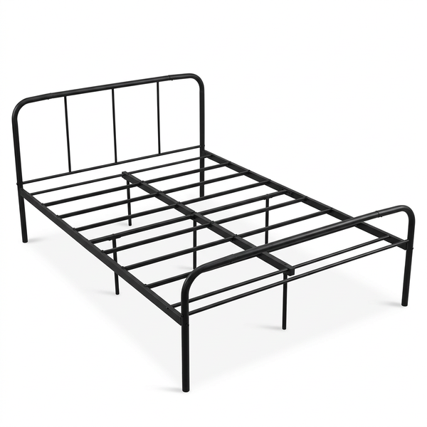 Queen Size Metal Bed Frame with Headboard and Footboard