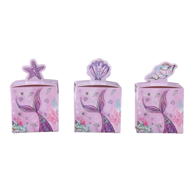 DIY Party Favor Boxes - Mermaid Theme Set of 24