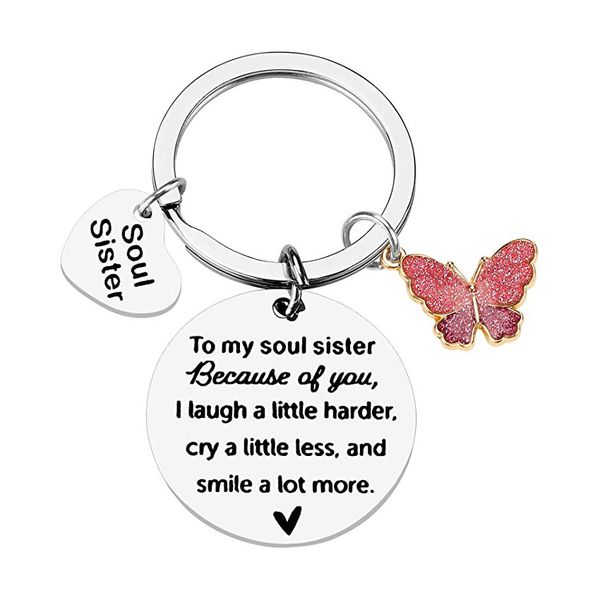 Butterfly keychain to my soul sister friendship