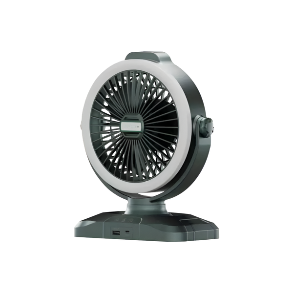 LED Table Fan With Rechargeable Battery And USB Phone Charging