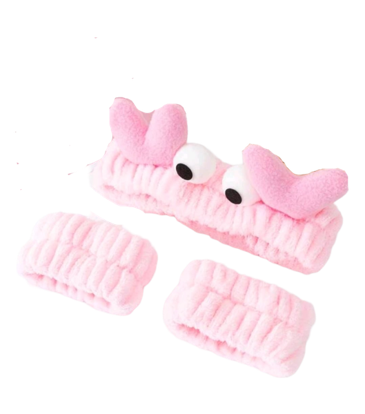 Headband &amp; Wristband Cute Face Pink