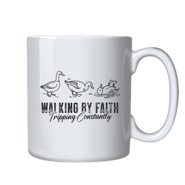 Walking By Faith Christian Goose Positive Mug Birthday Christmas Gift 402