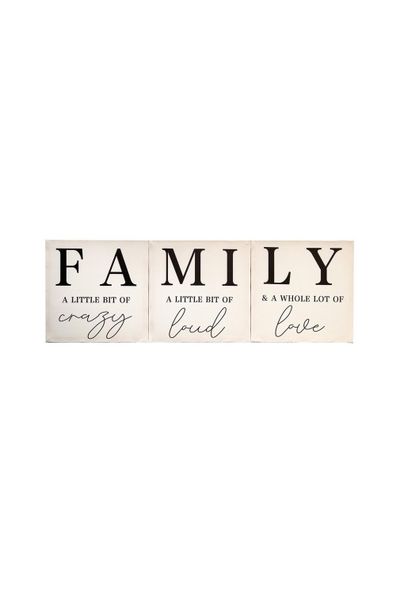 Set of 3 Plastic Family Sign