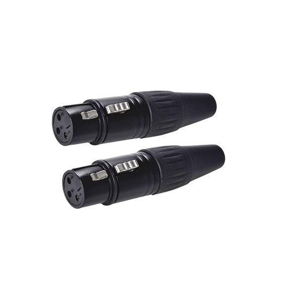 Tecnix Neutrik Black Female 3-Pin XLR Connector – Pair