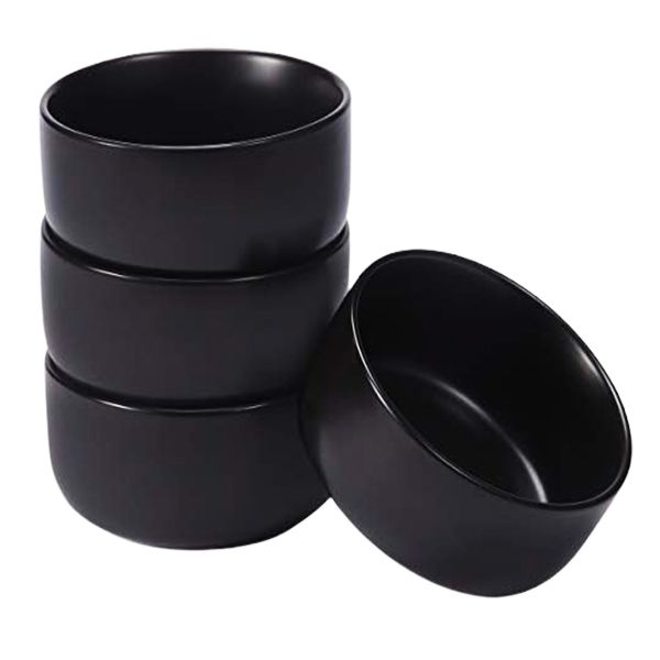 Arctic Caviar Flat Stackable Cereal Bowls, Set of 4