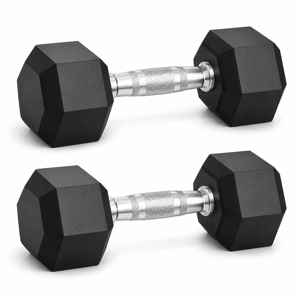 30KG Hex Dumbbells Pair with Knurled Handles for Secure Grip