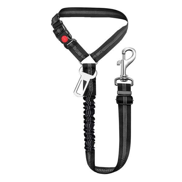 Adjustable Dog Car Seat Belt Harness with Elastic Buffer &amp; 360 Swivel Clip