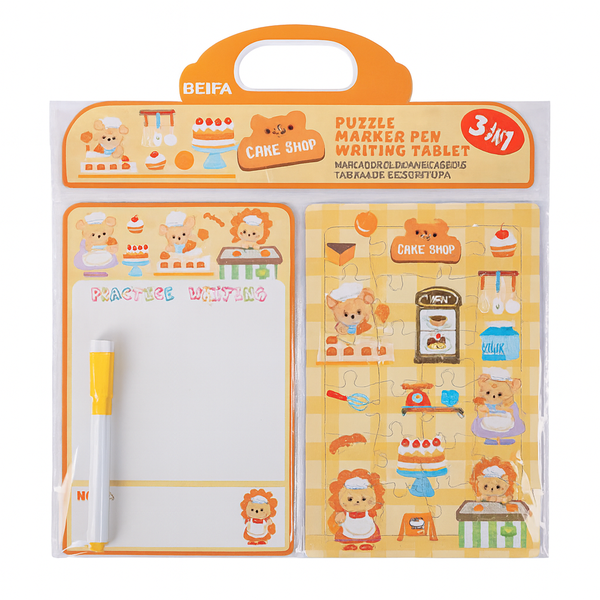 Stationery Set-Erasable Whiteboard,Whiteboard Marker,24 Puzzles-12 x Sets