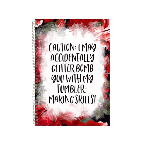 Caution Glitter Bomb You Notebook Crafting Gift Idea A4 Notepad Pad 85