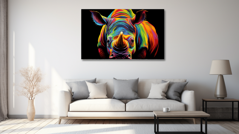 Canvas Wall Art -Rhino Vigilence abstract - HD0570