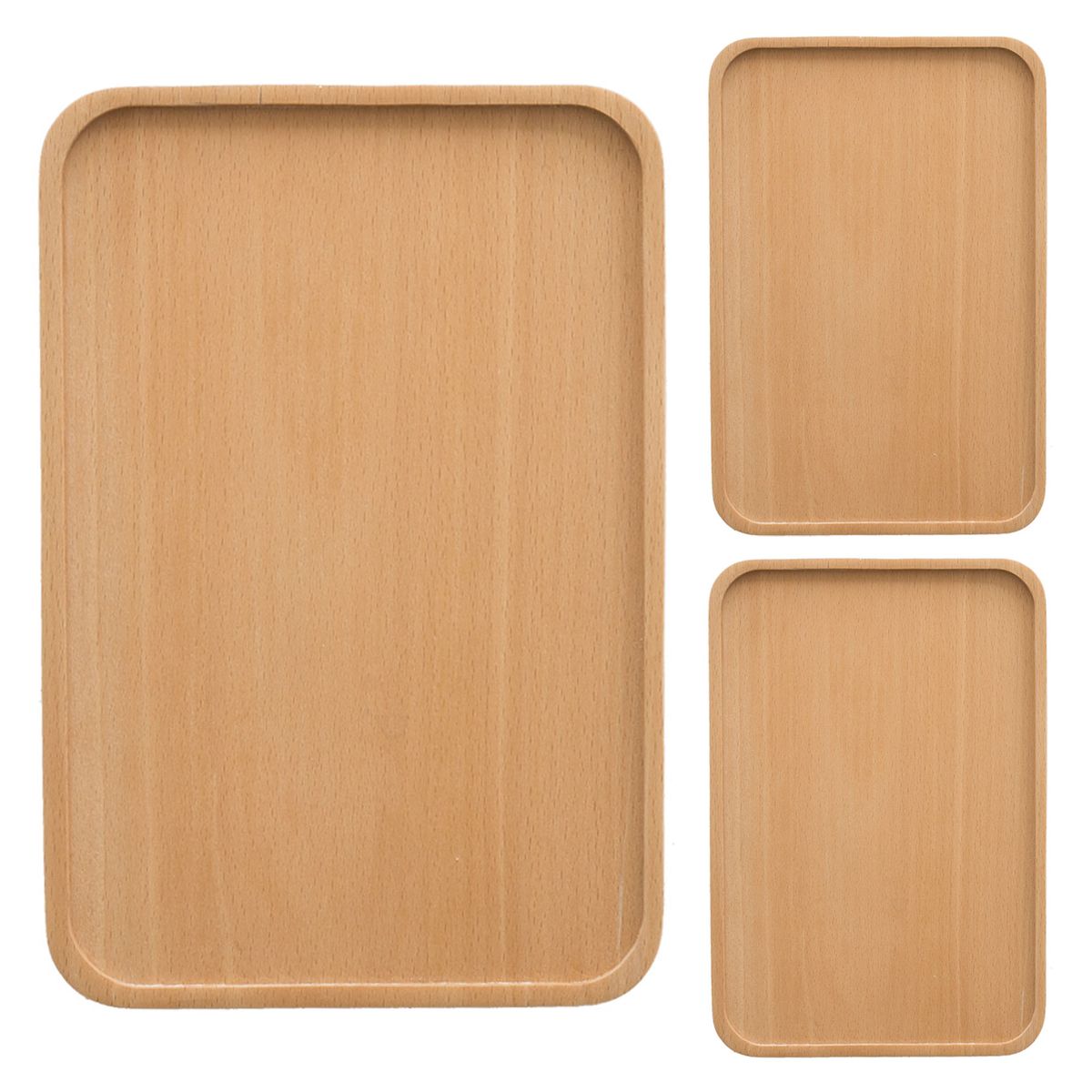 Wooden Plates Serving Trays – 3 Pieces Set
