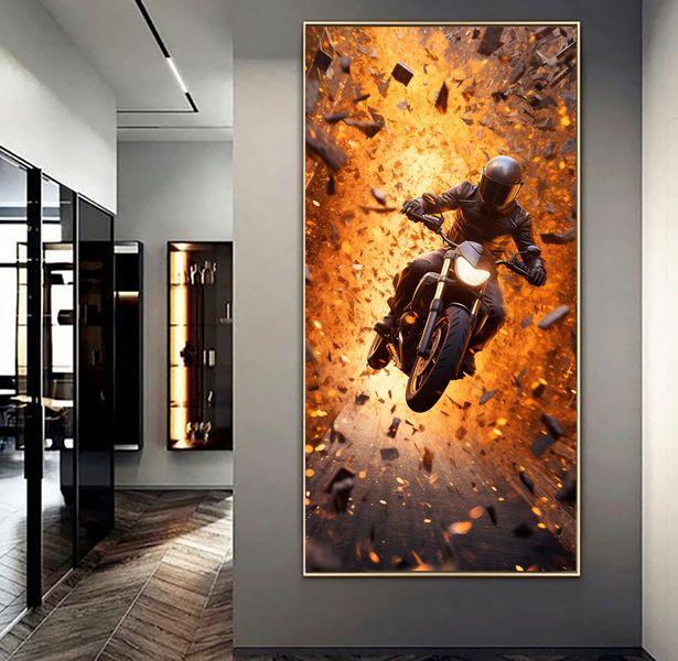 Canvas Wall Decor - Bikers Chaos Unleashed - 0728