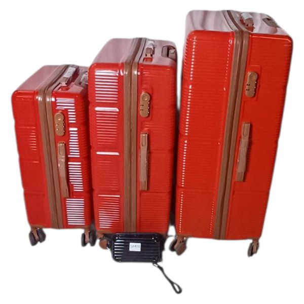 4-Piece Polypropylene Luggage Set - Red