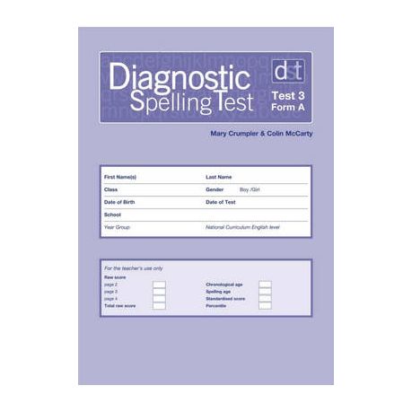 Diagnostic Spelling Tests: Test 3, Form A Pk10