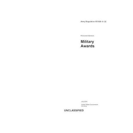 Army Regulation Ar 600 8 22 Personnel General Military Awards July 19 Buy Online In South Africa Takealot Com
