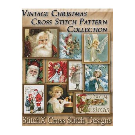 Vintage Christmas Cross Stitch Pattern Collection: Black & White Charts