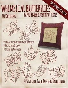 Whimsical Butterflies Hand Embroidery Patterns
