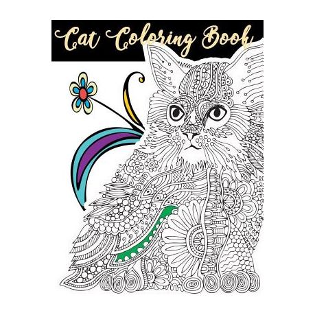 cat coloring book cat animals coloring book large print one sided stress  relieving relaxing coloring book for grownups women girls