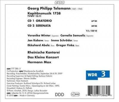 Das Kleine Konzert - Telemann: Kapitansmusik 1738 (CD)