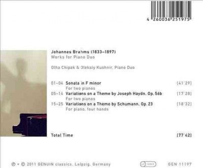 Johannes Brahms: Works for Piano Duo (CD / Album)