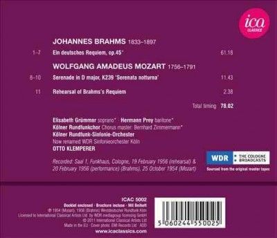 Brahms: Ein Deutsches Requiem/Mozart: Serenata Notturna (CD / Album)
