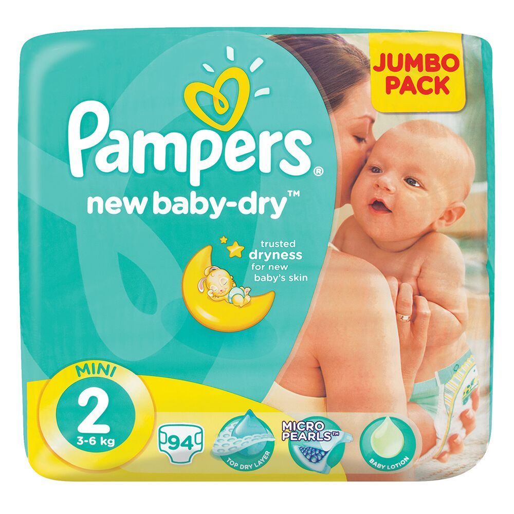 Pampers New Baby  94 Nappies Size  2  Jumbo Pack Buy 