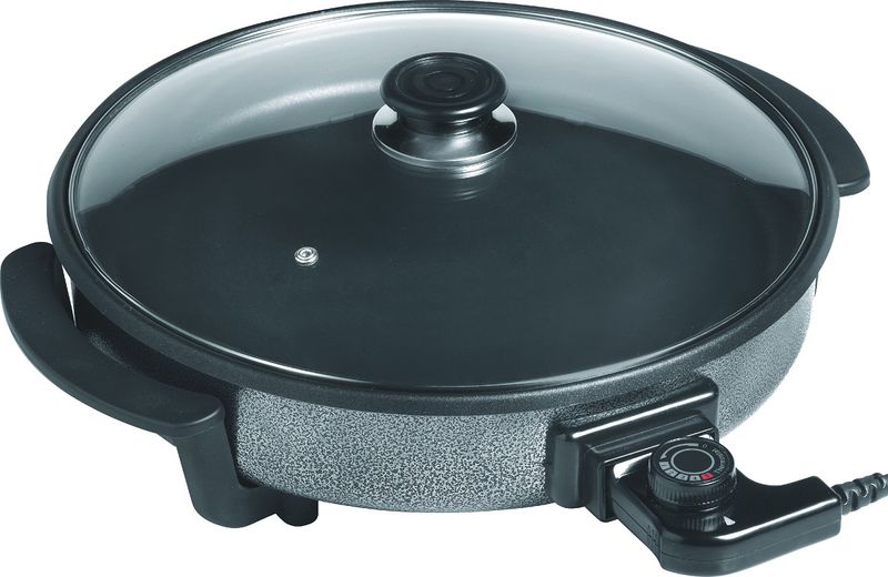 Sunbeam - 36cm Pizza Pan With Glass Lid - Black