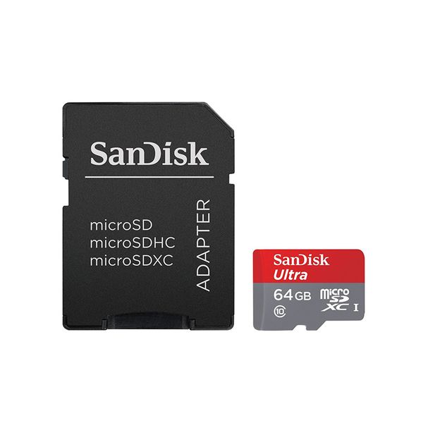 SanDisk Ultra 64 GB microSDXC Class 10 UHS-1 Memory Card 30MB/s with Adapter SDSDQUA-064G-U46A
