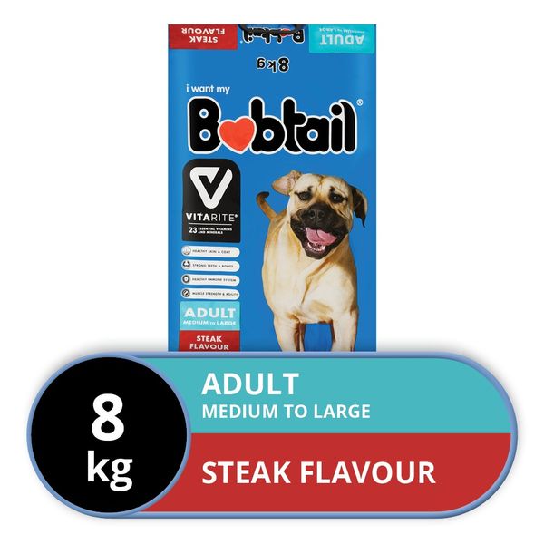 Bobtail- Medium/Large Adult Steak Flavoured Dog Food