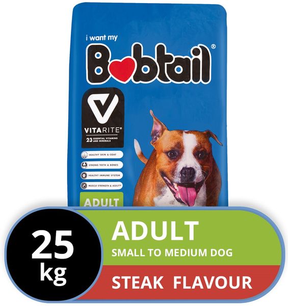 Bobtail- Small/Medium Adult Steak Flavour Dog Food