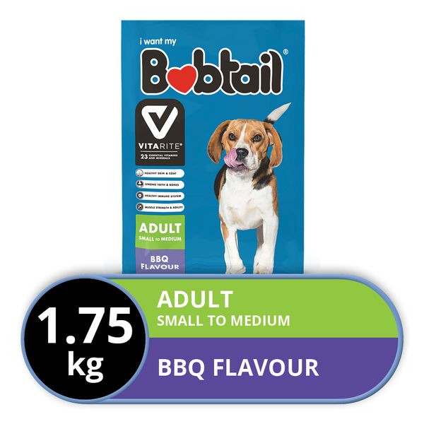 Bobtail - Dry Dog Food - Small To Medium - BBQ Grill Flavor - 1.75kg