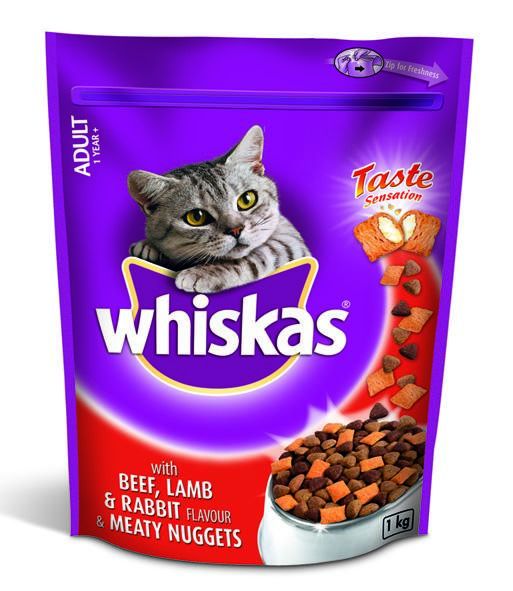 Whiskas - Meaty Nuggets Beef &amp; Lamb &amp; Rabbit Dry Cat Food - 1kg