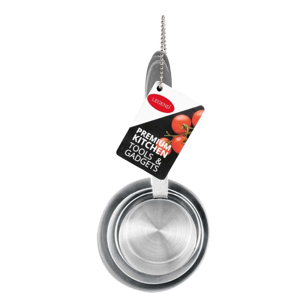 Legend Premium 4 Piece Stainless Steel Measuring Cup Set Silver