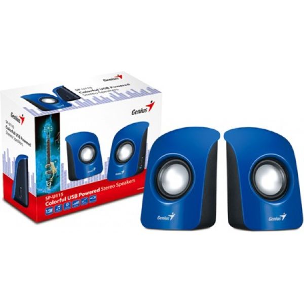 Genius SP115 2.0 Compact Portable Speakers - Blue