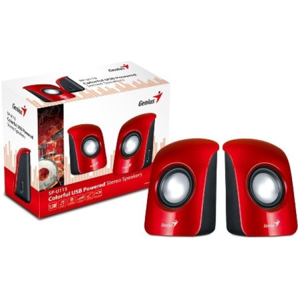 Genius S115 Compact Portable Speakers - Red