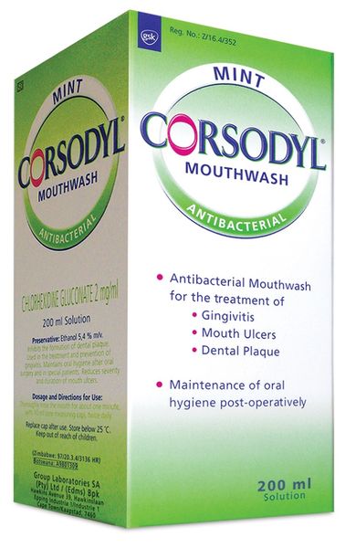 Corsodyl Mouthwash Antibacterial Mint