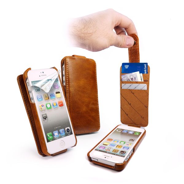 Tuff-Luv Genius Wallet Case For iPhone 5 - Vintage Brown