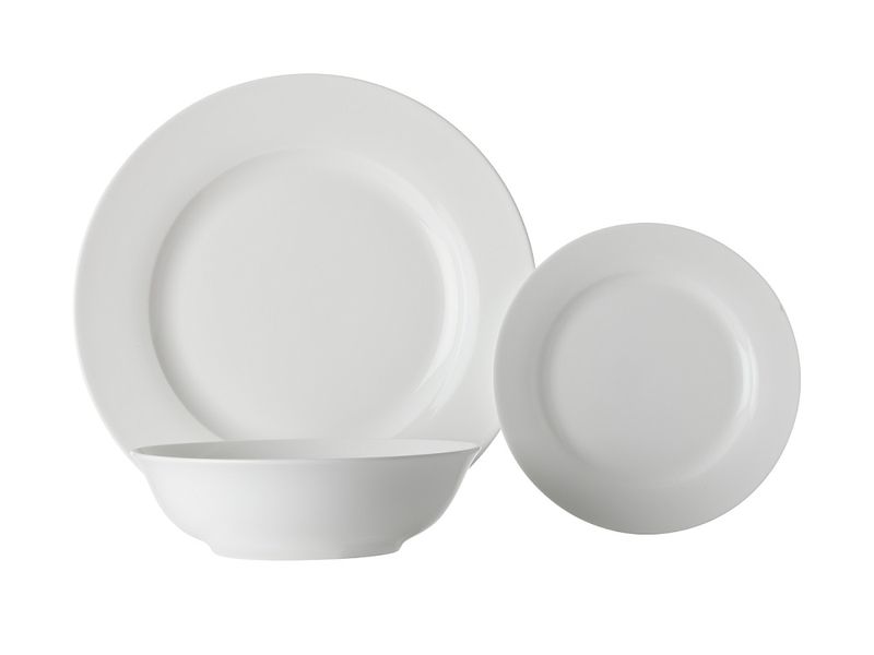 Maxwell &amp; Williams - White Basics Rim Dinner Set - Set of 12