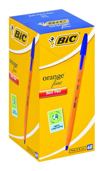 BIC Orange Fine Ball Point Pen - Blue (Box 0f 60)