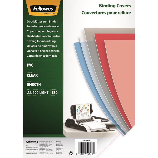 Fellowes PVC Cover 180 Micron