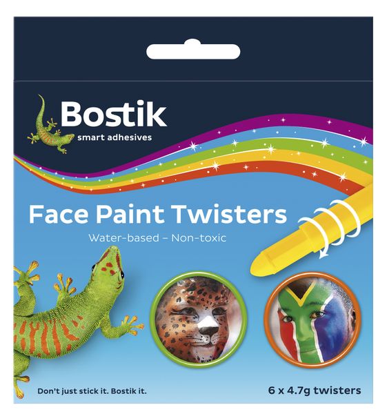 Bostik Face Paint Twisters - 6 Colours