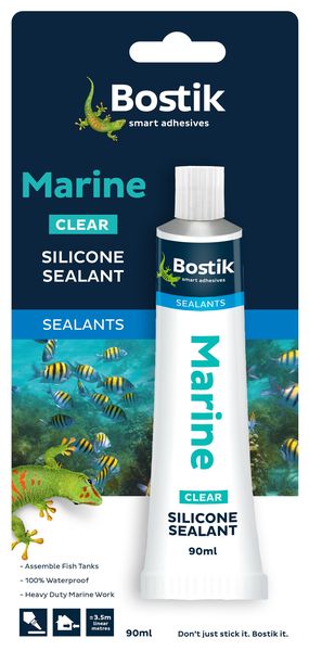Bostik Marine Clear Silicone Sealant - 90ml Tube