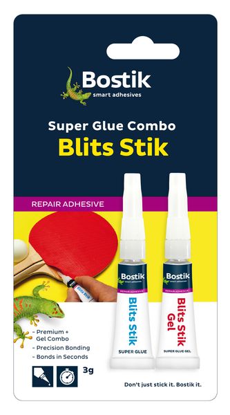 Bostik Blits Stik Super Glue Combo Pack - 2 x 3g