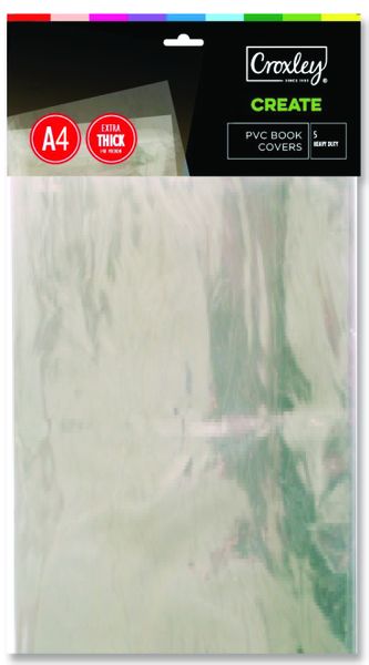 Croxley A4 PVC 140micron Book Covers (5 Pack)