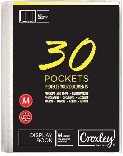 Croxley A4 Hard Cover Display File - 30 Pocket