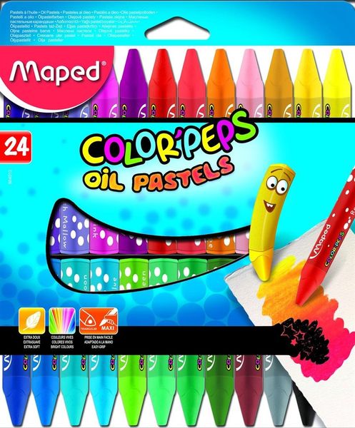 Maped Colour'Peps 24 Triangular Oil Pastels